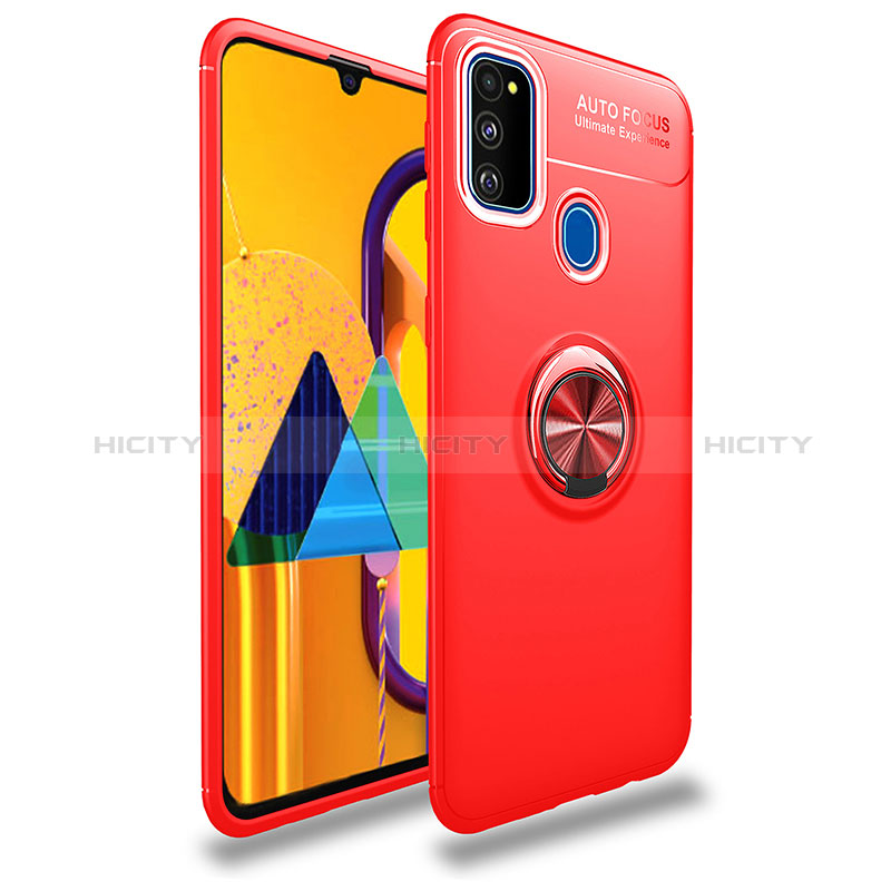 Coque Ultra Fine Silicone Souple Housse Etui avec Support Bague Anneau Aimante Magnetique JM1 pour Samsung Galaxy M30s Rouge Plus