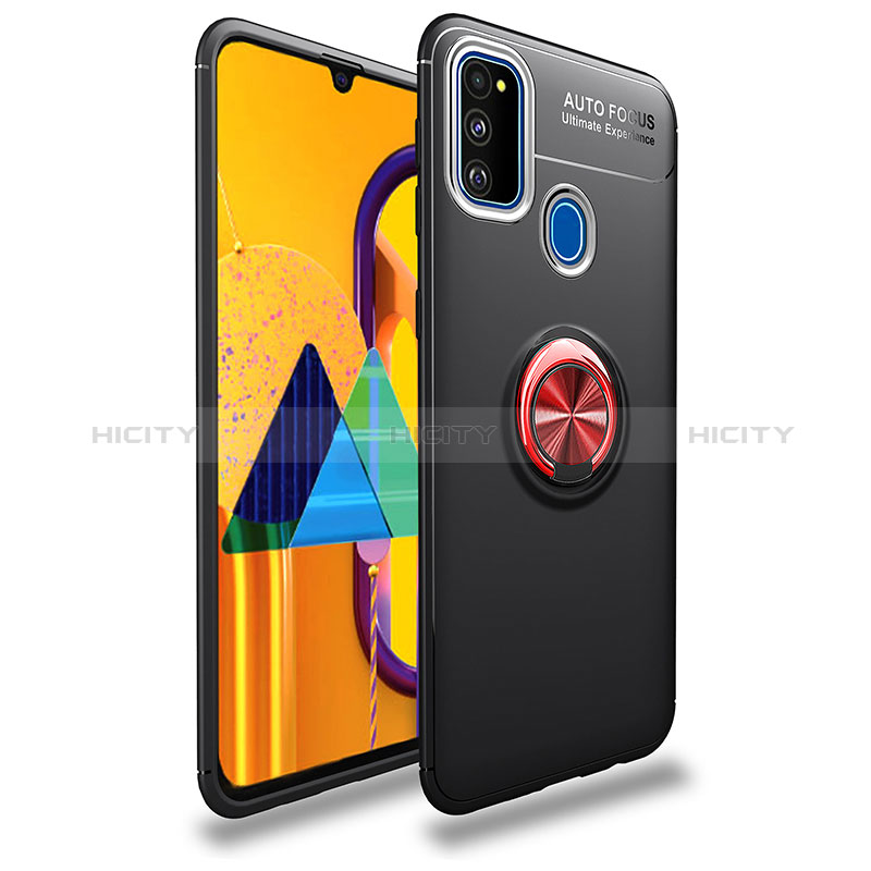 Coque Ultra Fine Silicone Souple Housse Etui avec Support Bague Anneau Aimante Magnetique JM1 pour Samsung Galaxy M30s Rouge et Noir Plus