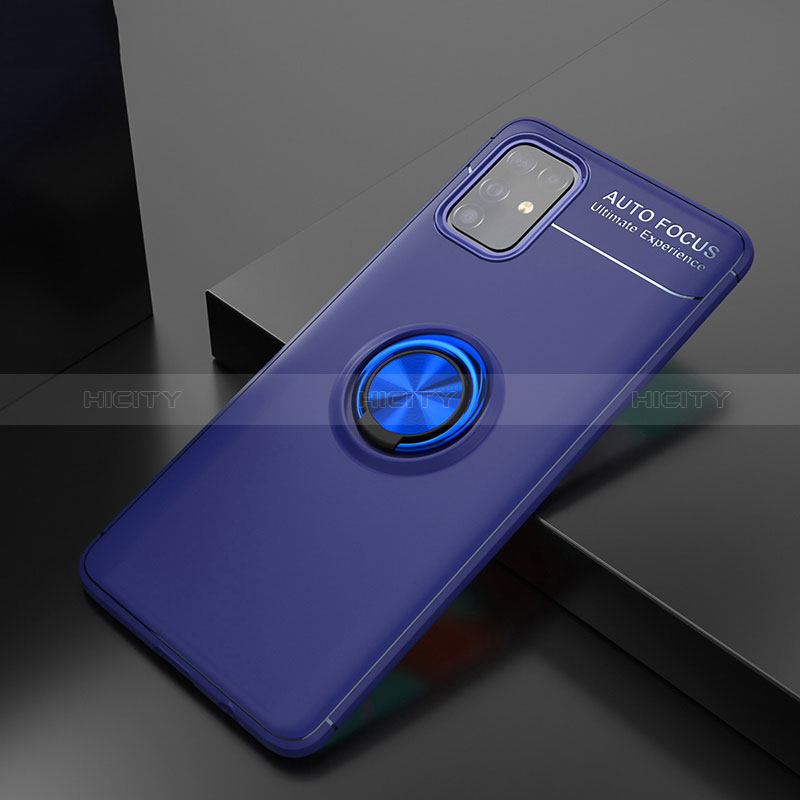 Coque Ultra Fine Silicone Souple Housse Etui avec Support Bague Anneau Aimante Magnetique JM1 pour Samsung Galaxy M31s Bleu Plus
