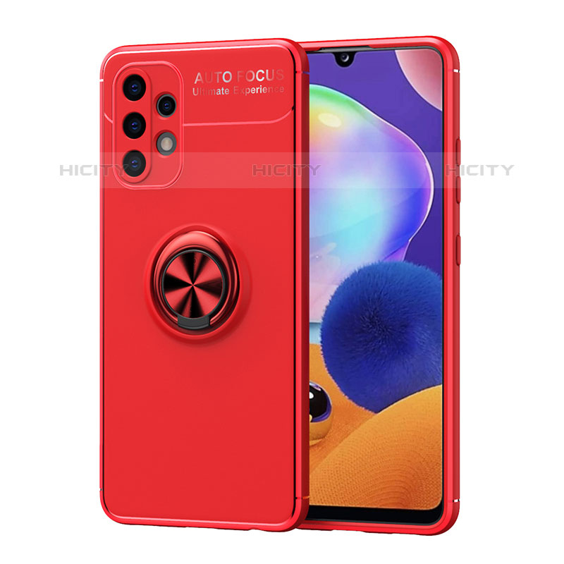 Coque Ultra Fine Silicone Souple Housse Etui avec Support Bague Anneau Aimante Magnetique JM1 pour Samsung Galaxy M32 5G Rouge Plus