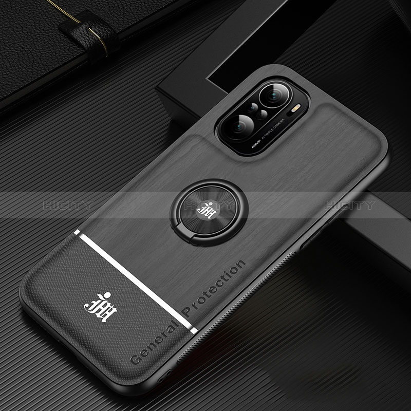 Coque Ultra Fine Silicone Souple Housse Etui avec Support Bague Anneau Aimante Magnetique JM1 pour Xiaomi Mi 11X 5G Noir Plus