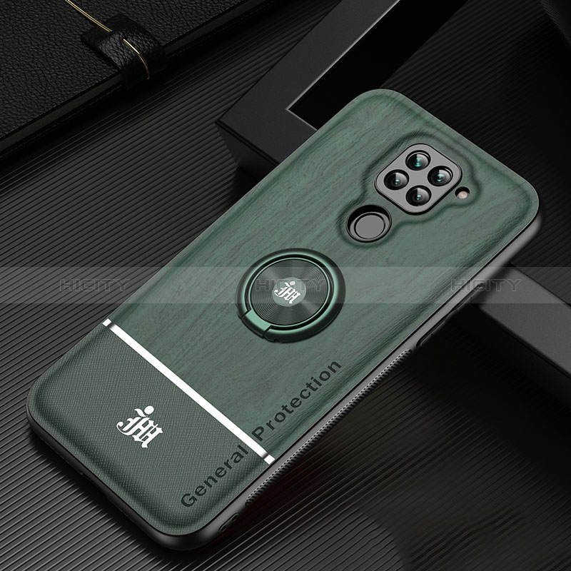 Coque Ultra Fine Silicone Souple Housse Etui avec Support Bague Anneau Aimante Magnetique JM1 pour Xiaomi Redmi 10X 4G Vert Plus