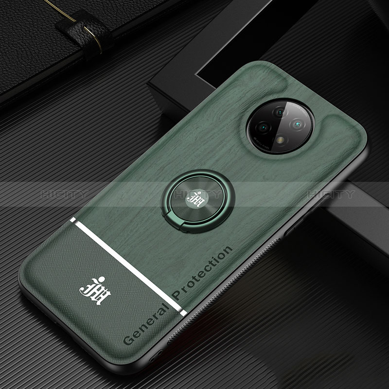 Coque Ultra Fine Silicone Souple Housse Etui avec Support Bague Anneau Aimante Magnetique JM1 pour Xiaomi Redmi Note 9 5G Vert Plus