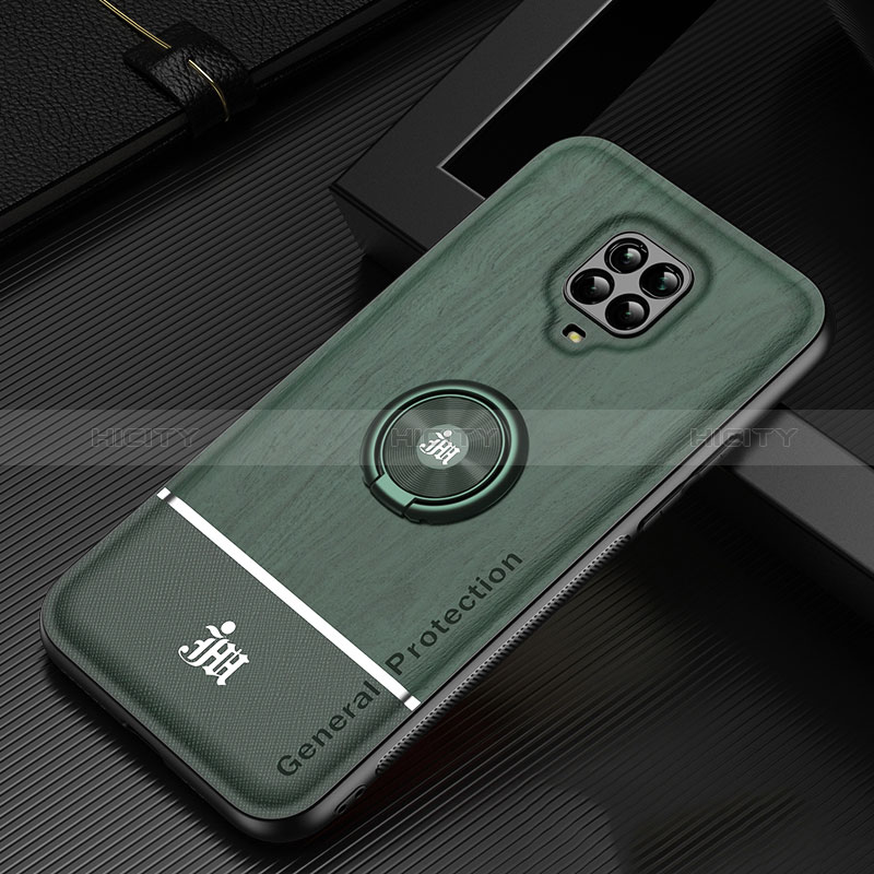 Coque Ultra Fine Silicone Souple Housse Etui avec Support Bague Anneau Aimante Magnetique JM1 pour Xiaomi Redmi Note 9 Pro Vert Plus