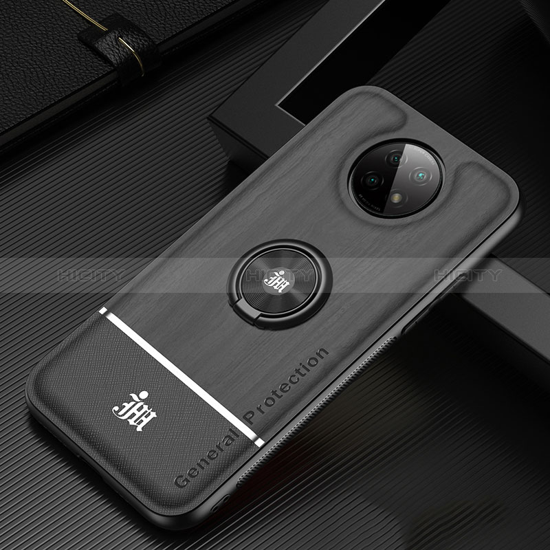 Coque Ultra Fine Silicone Souple Housse Etui avec Support Bague Anneau Aimante Magnetique JM1 pour Xiaomi Redmi Note 9T 5G Noir Plus