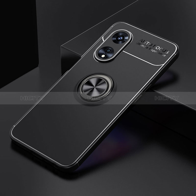 Coque Ultra Fine Silicone Souple Housse Etui avec Support Bague Anneau Aimante Magnetique JM2 pour Oppo A1 Pro 5G Noir Plus