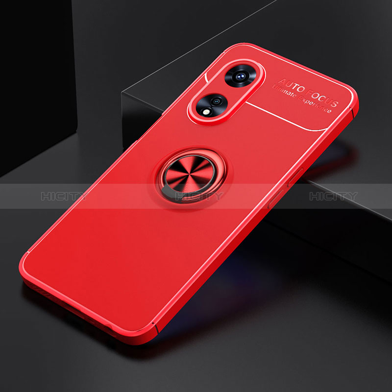 Coque Ultra Fine Silicone Souple Housse Etui avec Support Bague Anneau Aimante Magnetique JM2 pour Oppo A1 Pro 5G Rouge Plus