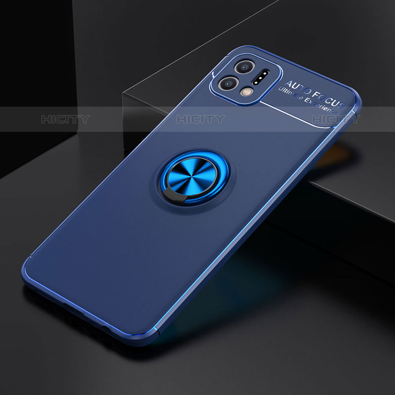 Coque Ultra Fine Silicone Souple Housse Etui avec Support Bague Anneau Aimante Magnetique JM2 pour Oppo A16e Bleu Plus