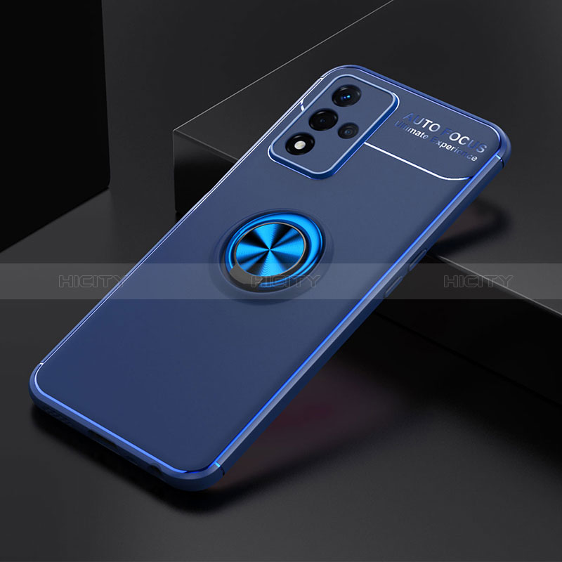 Coque Ultra Fine Silicone Souple Housse Etui avec Support Bague Anneau Aimante Magnetique JM2 pour Oppo A93s 5G Bleu Plus