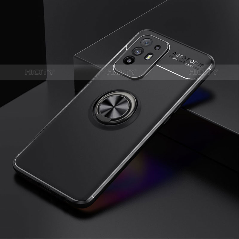 Coque Ultra Fine Silicone Souple Housse Etui avec Support Bague Anneau Aimante Magnetique JM2 pour Oppo A94 5G Noir Plus