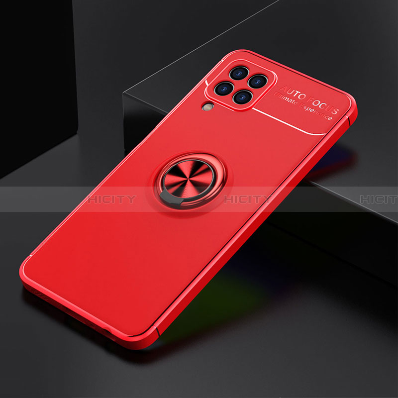 Coque Ultra Fine Silicone Souple Housse Etui avec Support Bague Anneau Aimante Magnetique JM2 pour Samsung Galaxy A22 4G Rouge Plus