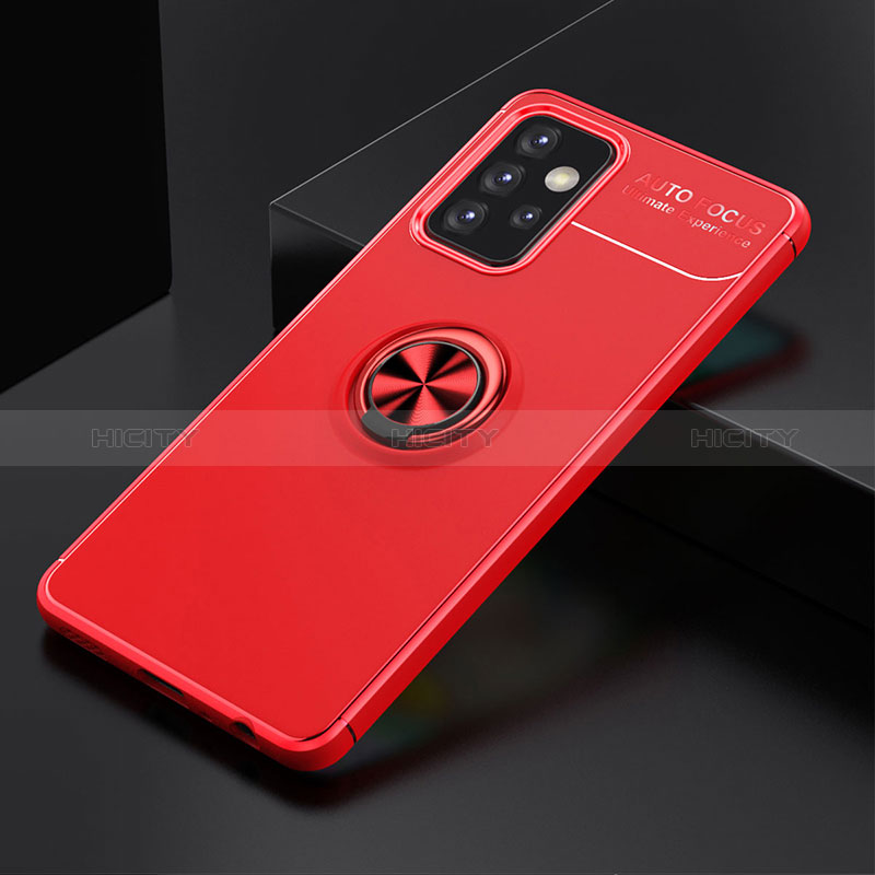 Coque Ultra Fine Silicone Souple Housse Etui avec Support Bague Anneau Aimante Magnetique JM2 pour Samsung Galaxy A52s 5G Rouge Plus