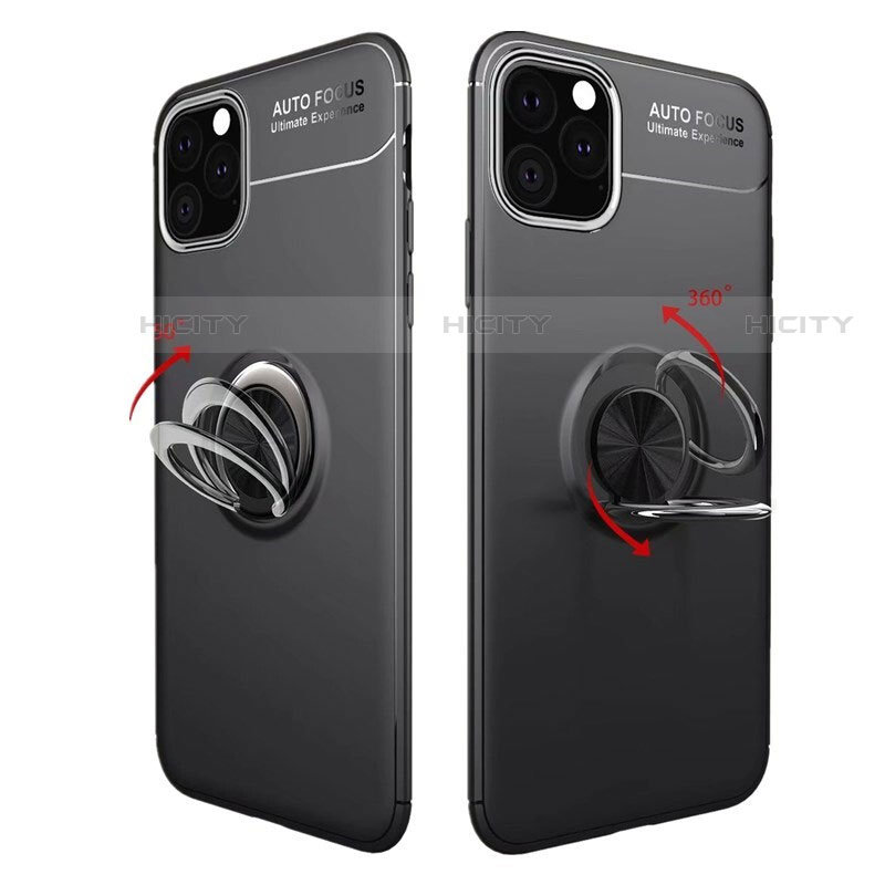 Coque Ultra Fine Silicone Souple Housse Etui avec Support Bague Anneau Aimante Magnetique pour Apple iPhone 11 Pro Max Plus