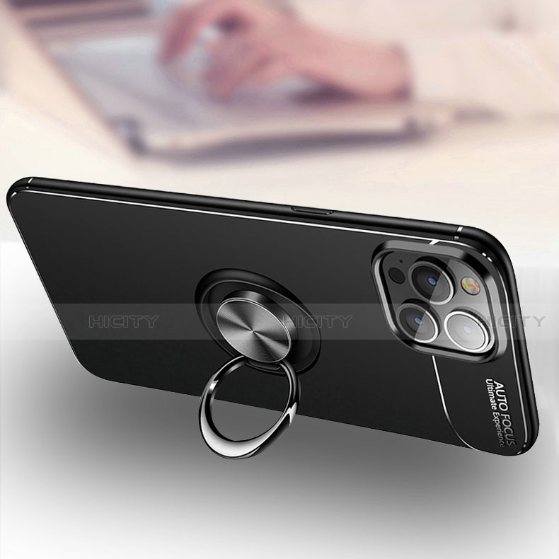 Coque Ultra Fine Silicone Souple Housse Etui avec Support Bague Anneau Aimante Magnetique pour Apple iPhone 13 Pro Max Plus