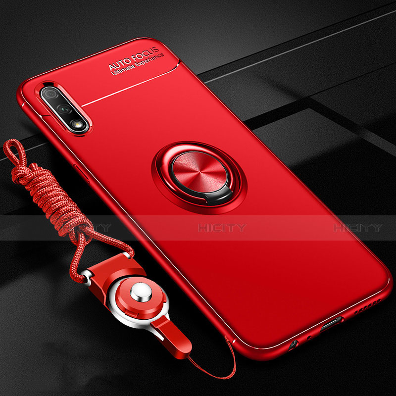 Coque Ultra Fine Silicone Souple Housse Etui avec Support Bague Anneau Aimante Magnetique pour Huawei Enjoy 10 Plus