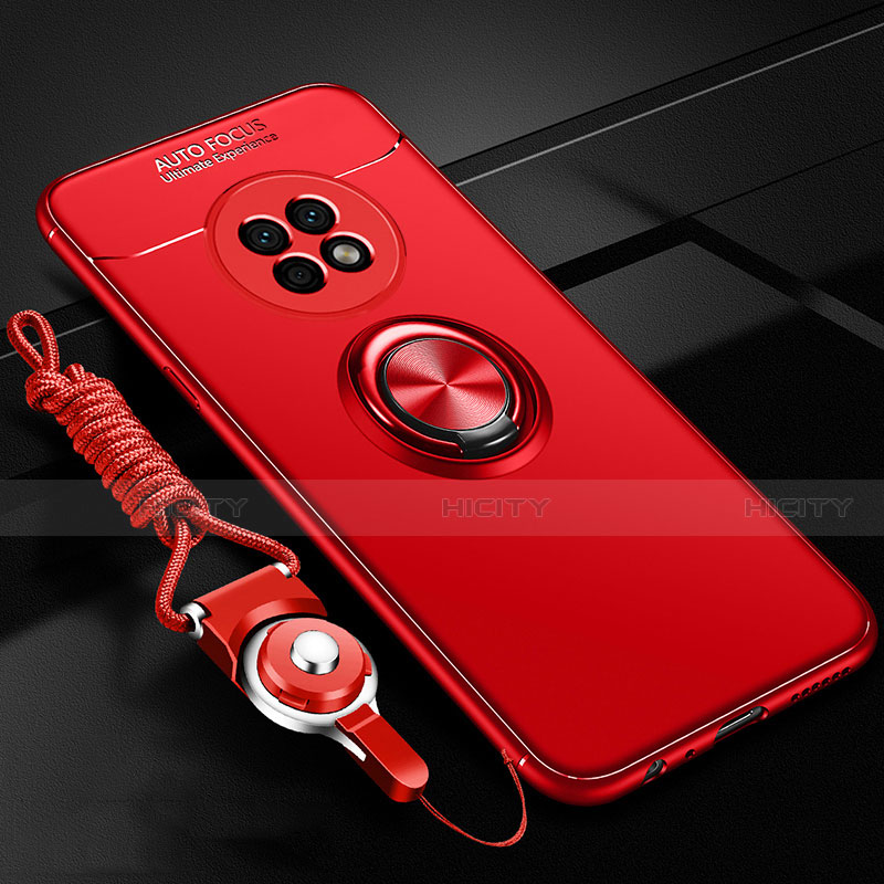 Coque Ultra Fine Silicone Souple Housse Etui avec Support Bague Anneau Aimante Magnetique pour Huawei Enjoy 20 Plus 5G Rouge Plus