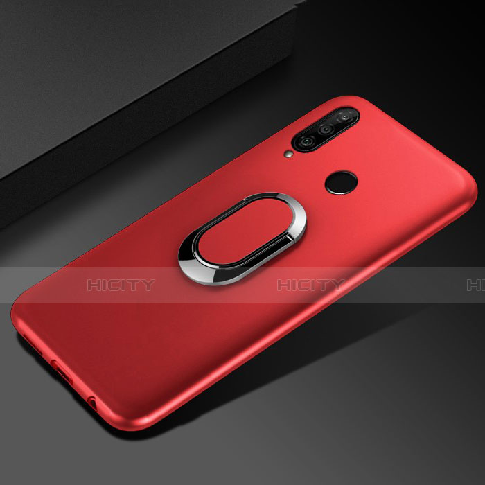 Coque Ultra Fine Silicone Souple Housse Etui avec Support Bague Anneau Aimante Magnetique pour Huawei Enjoy 9s Rouge Plus