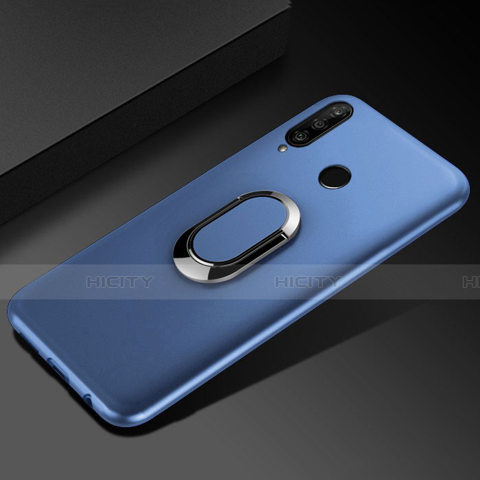 Coque Ultra Fine Silicone Souple Housse Etui avec Support Bague Anneau Aimante Magnetique pour Huawei Honor 10i Bleu Plus