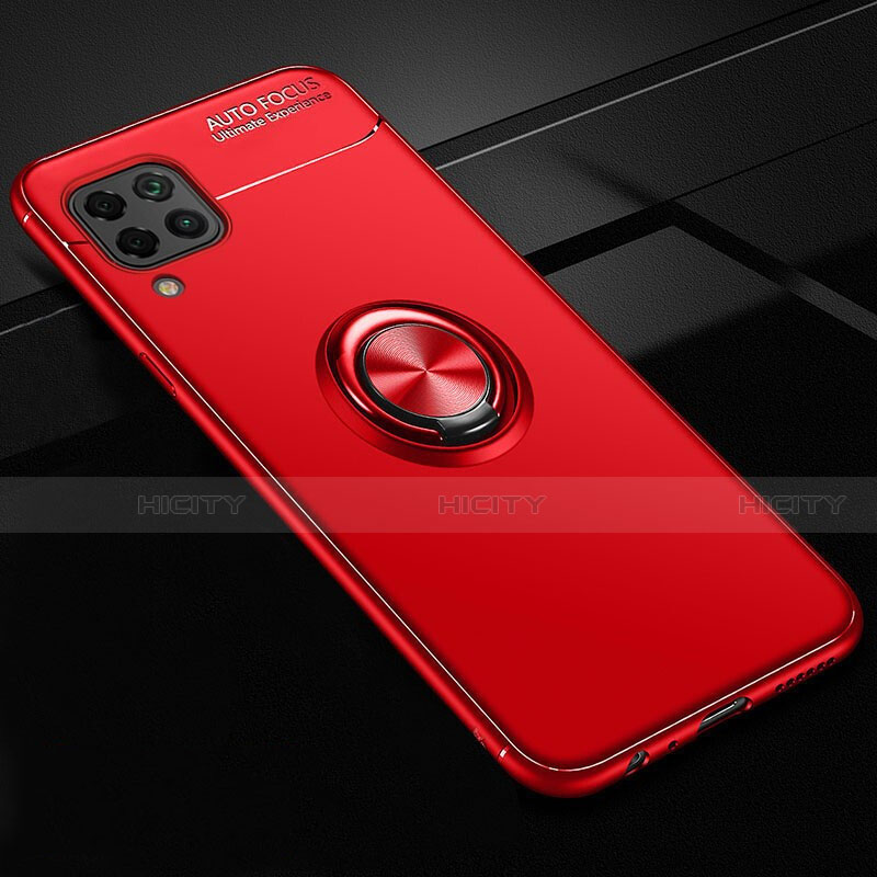 Coque Ultra Fine Silicone Souple Housse Etui avec Support Bague Anneau Aimante Magnetique pour Huawei Nova 6 SE Rouge Plus