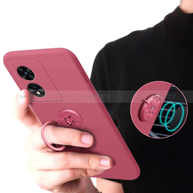 Coque Ultra Fine Silicone Souple Housse Etui avec Support Bague Anneau Aimante Magnetique pour Oppo A1 Pro 5G Plus