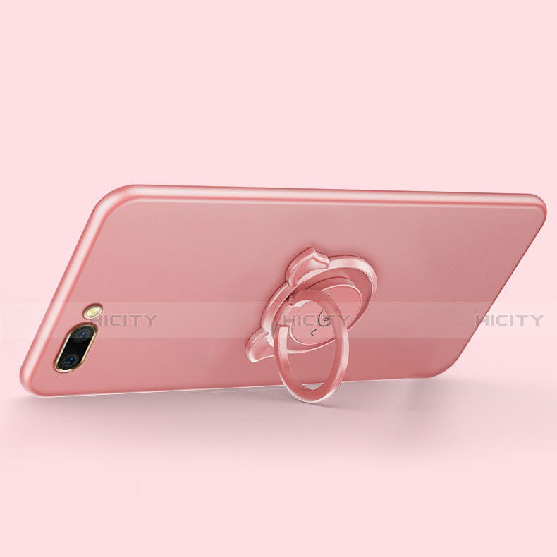 Coque Ultra Fine Silicone Souple Housse Etui avec Support Bague Anneau Aimante Magnetique pour Oppo A5 Plus