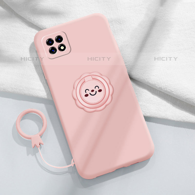 Coque Ultra Fine Silicone Souple Housse Etui avec Support Bague Anneau Aimante Magnetique pour Oppo A53 5G Rose Plus