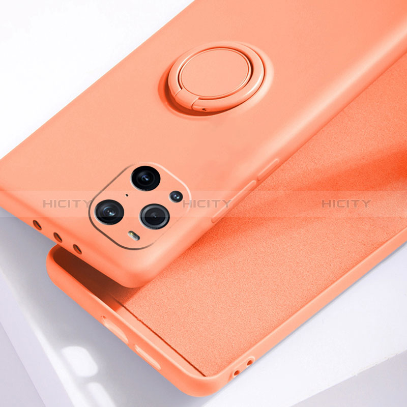 Coque Ultra Fine Silicone Souple Housse Etui avec Support Bague Anneau Aimante Magnetique pour Oppo Find X3 5G Plus