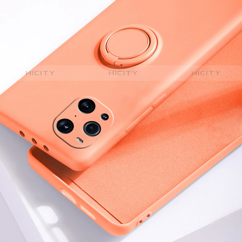 Coque Ultra Fine Silicone Souple Housse Etui avec Support Bague Anneau Aimante Magnetique pour Oppo Find X3 Pro 5G Plus