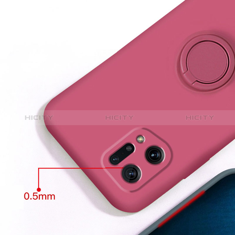 Coque Ultra Fine Silicone Souple Housse Etui avec Support Bague Anneau Aimante Magnetique pour Oppo Find X5 5G Plus