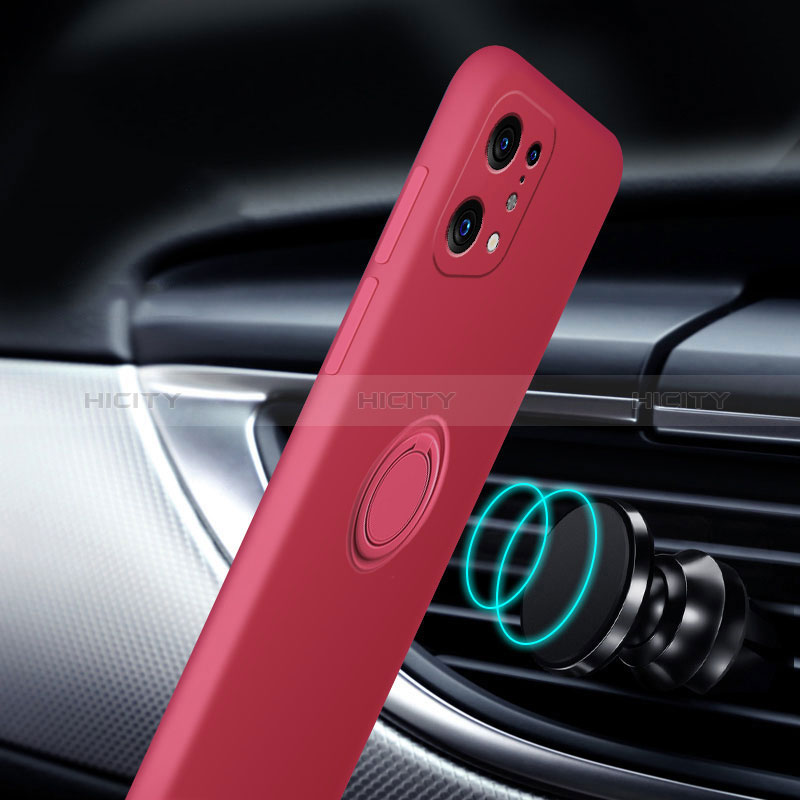 Coque Ultra Fine Silicone Souple Housse Etui avec Support Bague Anneau Aimante Magnetique pour Oppo Find X5 5G Plus