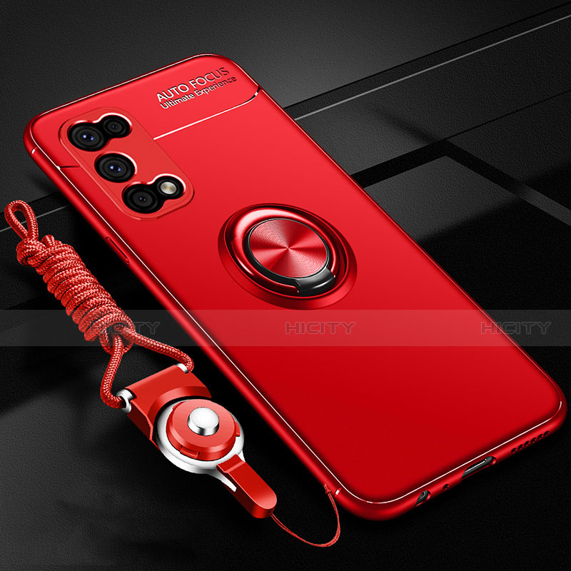 Coque Ultra Fine Silicone Souple Housse Etui avec Support Bague Anneau Aimante Magnetique pour Oppo K7x 5G Rouge Plus