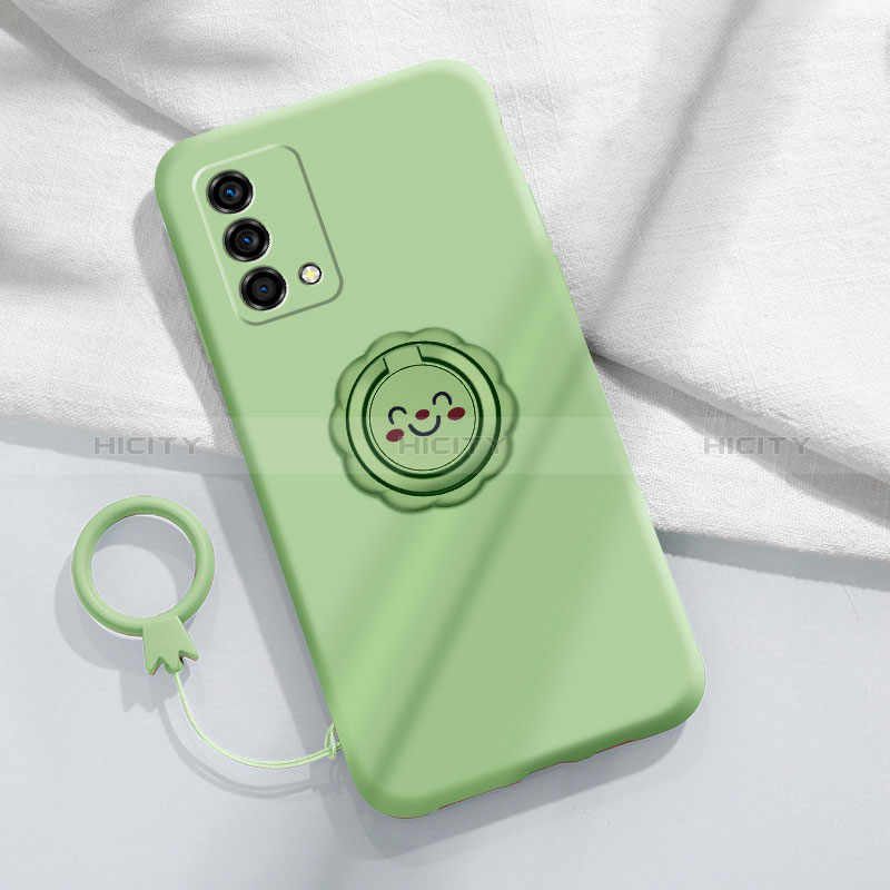 Coque Ultra Fine Silicone Souple Housse Etui avec Support Bague Anneau Aimante Magnetique pour Oppo K9 5G Vert Plus