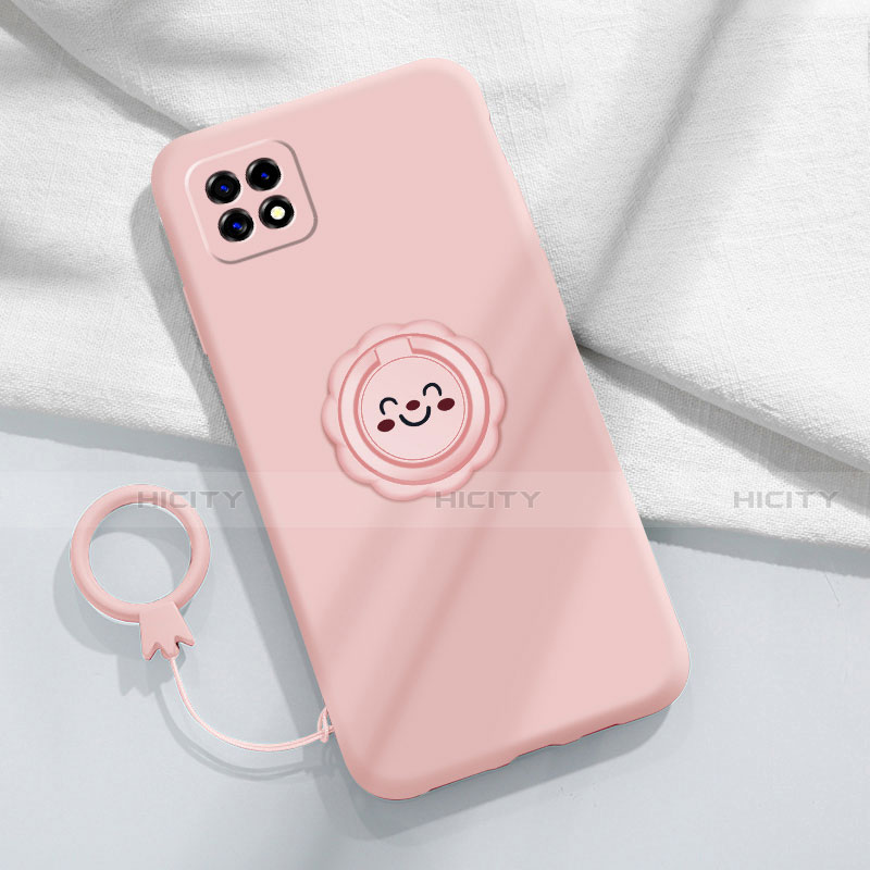 Coque Ultra Fine Silicone Souple Housse Etui avec Support Bague Anneau Aimante Magnetique pour Oppo Reno4 SE 5G Rose Plus