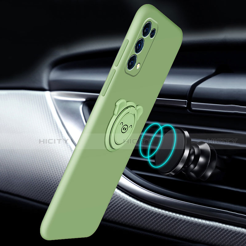 Coque Ultra Fine Silicone Souple Housse Etui avec Support Bague Anneau Aimante Magnetique pour Oppo Reno5 Pro 5G Plus