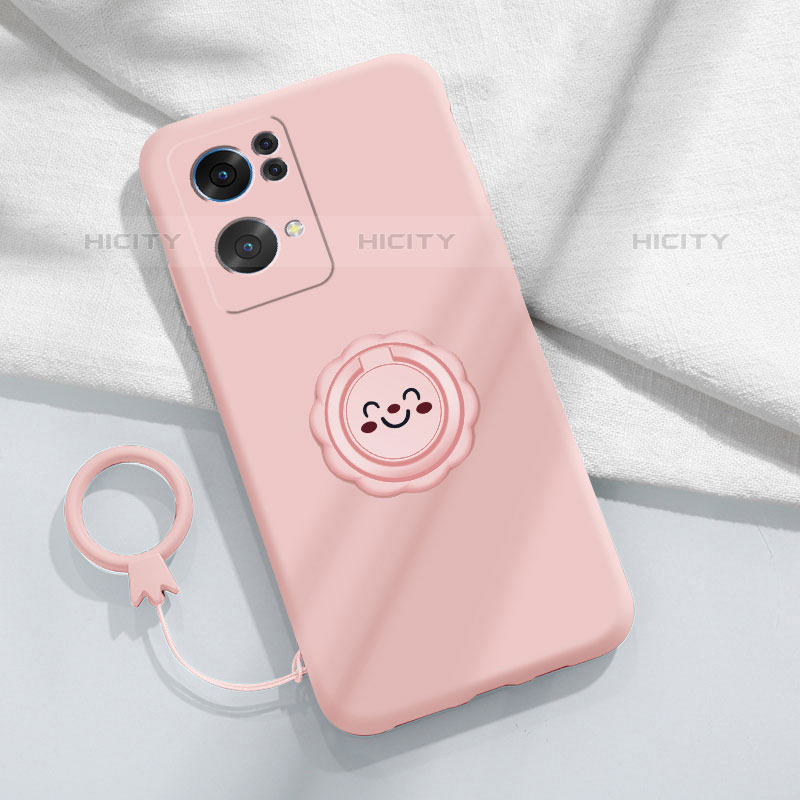 Coque Ultra Fine Silicone Souple Housse Etui avec Support Bague Anneau Aimante Magnetique pour Oppo Reno7 Pro 5G Plus