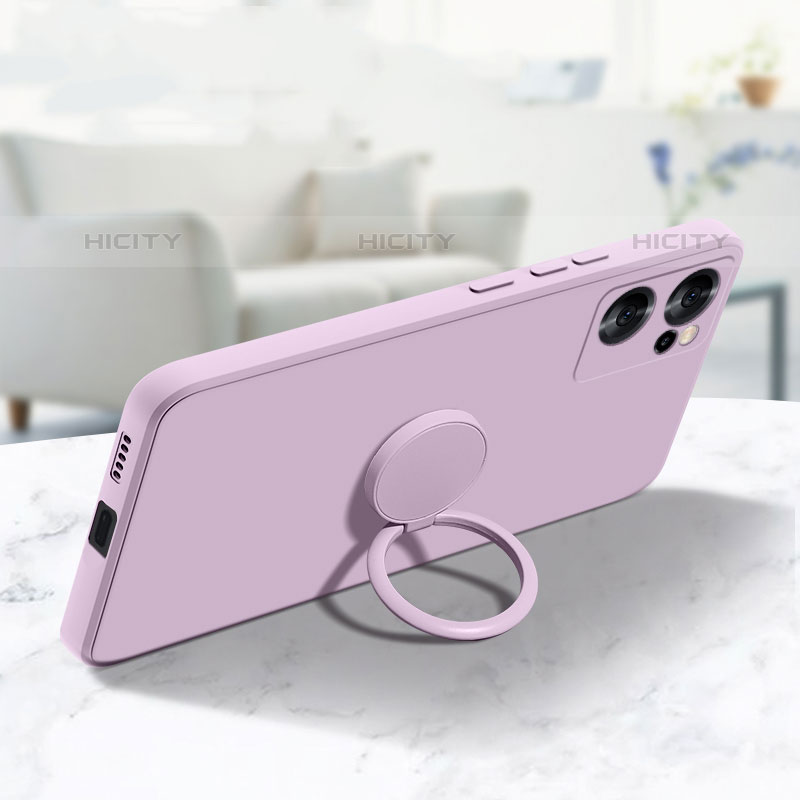 Coque Ultra Fine Silicone Souple Housse Etui avec Support Bague Anneau Aimante Magnetique pour Oppo Reno7 SE 5G Plus