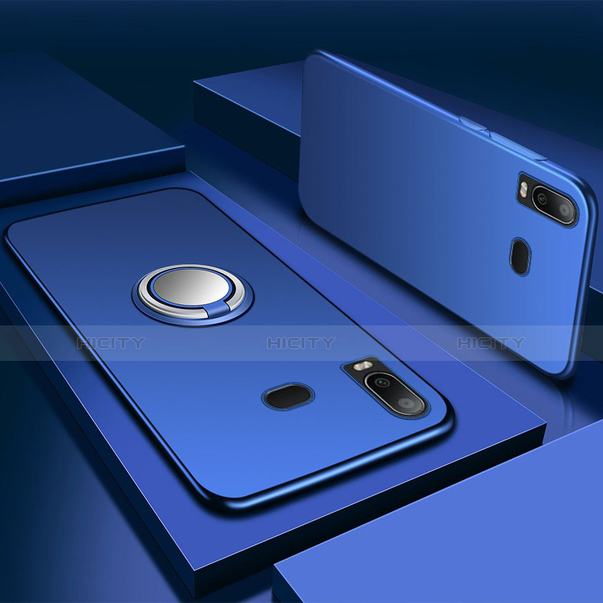 Coque Ultra Fine Silicone Souple Housse Etui avec Support Bague Anneau Aimante Magnetique pour Samsung Galaxy A6s Bleu Plus