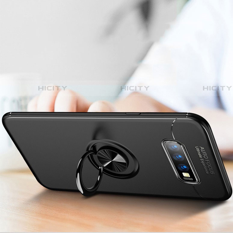 Coque Ultra Fine Silicone Souple Housse Etui avec Support Bague Anneau Aimante Magnetique pour Samsung Galaxy S10 5G Plus