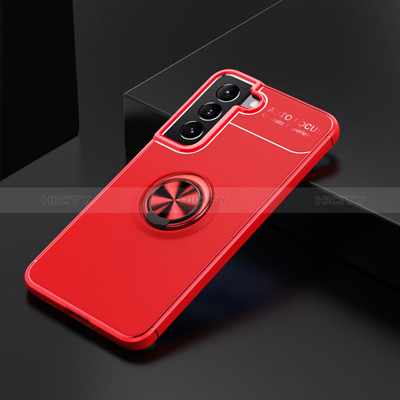 Coque Ultra Fine Silicone Souple Housse Etui avec Support Bague Anneau Aimante Magnetique pour Samsung Galaxy S24 Plus 5G Rouge Plus