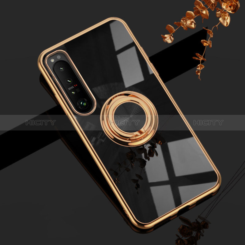 Coque Ultra Fine Silicone Souple Housse Etui avec Support Bague Anneau Aimante Magnetique pour Sony Xperia 1 III Plus