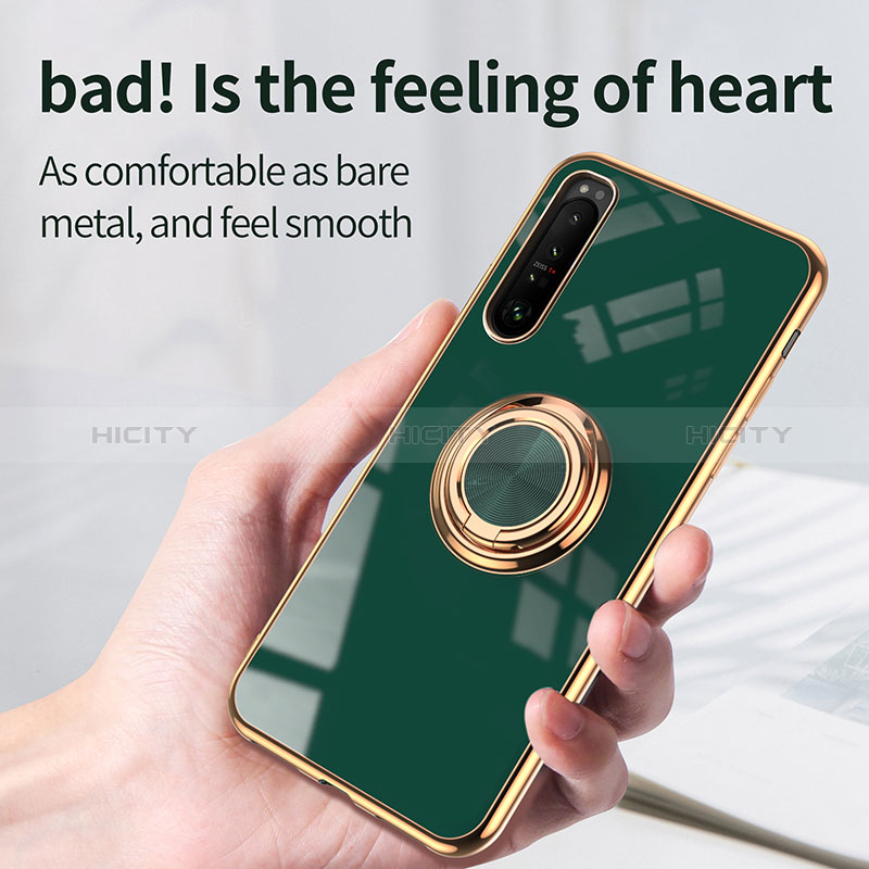 Coque Ultra Fine Silicone Souple Housse Etui avec Support Bague Anneau Aimante Magnetique pour Sony Xperia 10 III Lite Plus