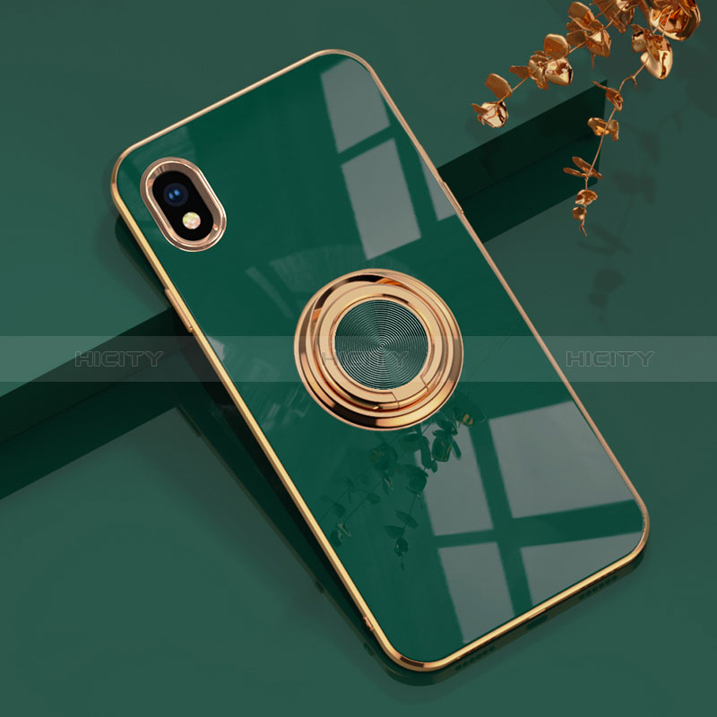 Coque Ultra Fine Silicone Souple Housse Etui avec Support Bague Anneau Aimante Magnetique pour Sony Xperia Ace III Vert Plus