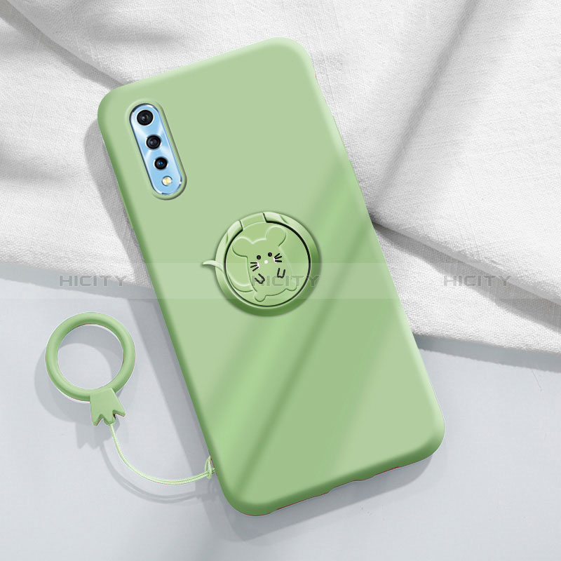 Coque Ultra Fine Silicone Souple Housse Etui avec Support Bague Anneau Aimante Magnetique pour Vivo Y7s Plus