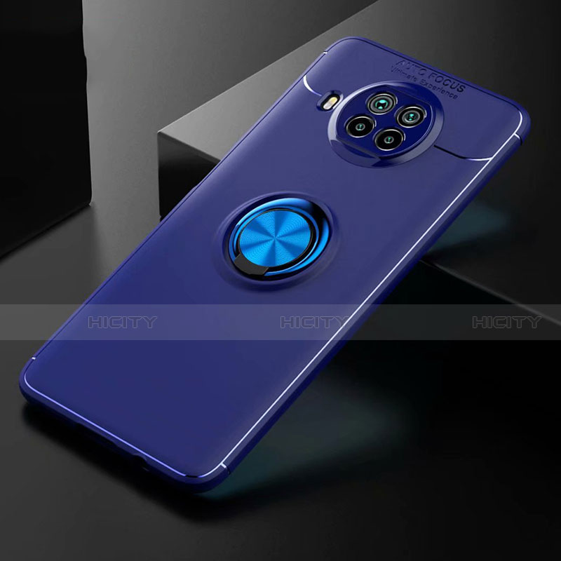 Coque Ultra Fine Silicone Souple Housse Etui avec Support Bague Anneau Aimante Magnetique pour Xiaomi Mi 10i 5G Bleu Plus