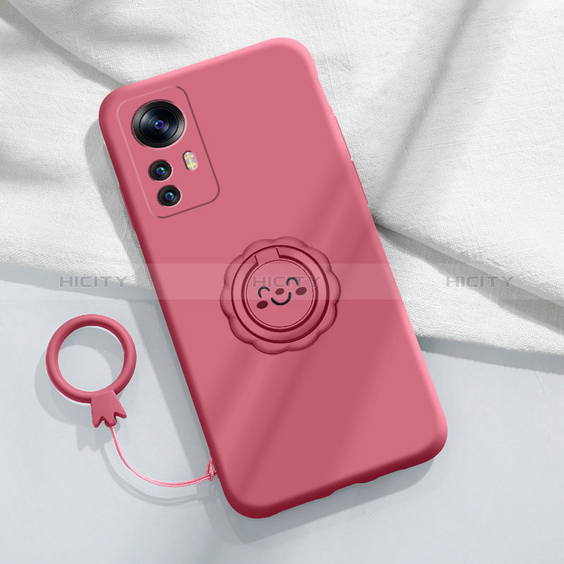 Coque Ultra Fine Silicone Souple Housse Etui avec Support Bague Anneau Aimante Magnetique pour Xiaomi Mi 12T 5G Plus