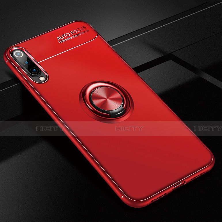 Coque Ultra Fine Silicone Souple Housse Etui avec Support Bague Anneau Aimante Magnetique pour Xiaomi Mi A3 Rouge Plus