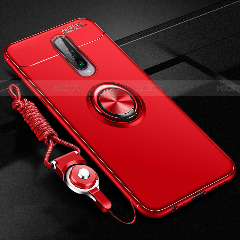 Coque Ultra Fine Silicone Souple Housse Etui avec Support Bague Anneau Aimante Magnetique pour Xiaomi Poco X2 Rouge Plus