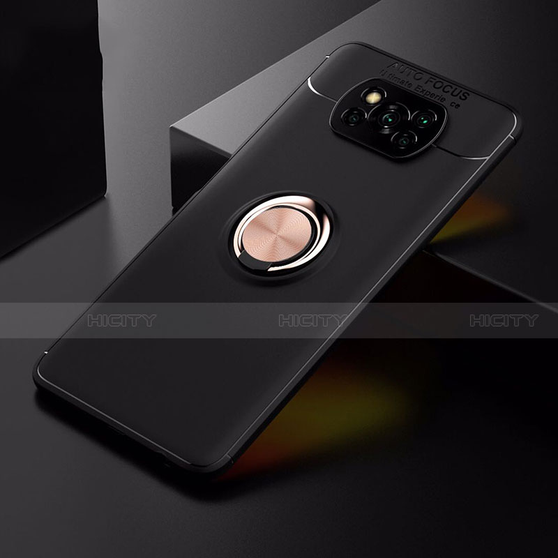 Coque Ultra Fine Silicone Souple Housse Etui avec Support Bague Anneau Aimante Magnetique pour Xiaomi Poco X3 Pro Plus