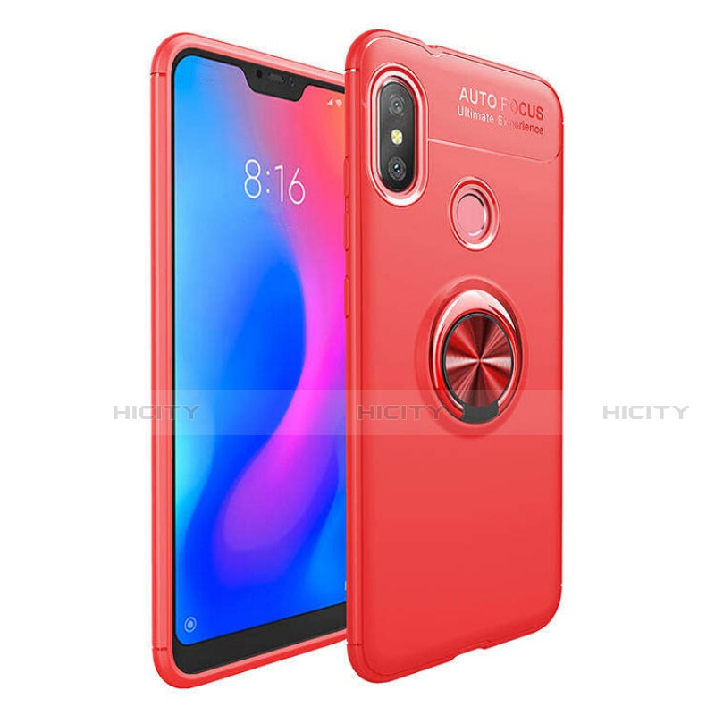 Coque Ultra Fine Silicone Souple Housse Etui avec Support Bague Anneau Aimante Magnetique pour Xiaomi Redmi 6 Pro Plus