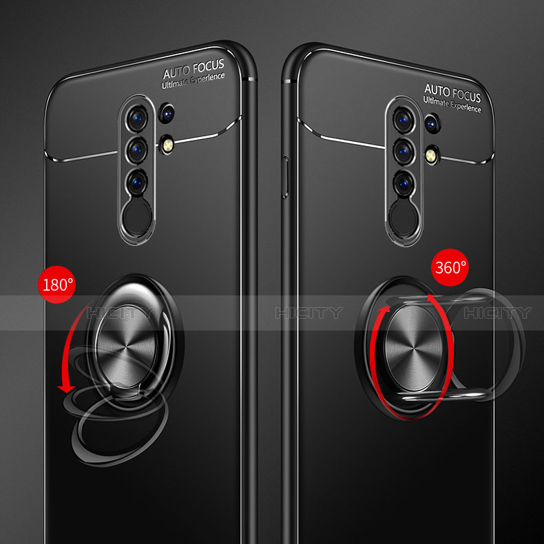 Coque Ultra Fine Silicone Souple Housse Etui avec Support Bague Anneau Aimante Magnetique pour Xiaomi Redmi 9 Plus